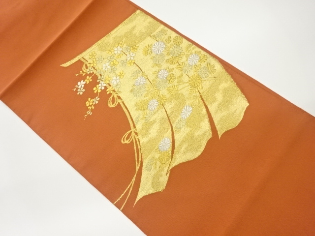 JAPANESE KIMONO / NAGOYA OBI / SILK / WOVEN CURTAINS & FLOWERS